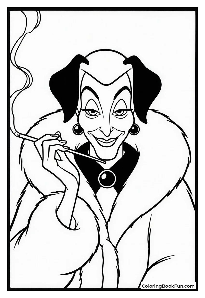 Cruella Smirks in Fur Coat