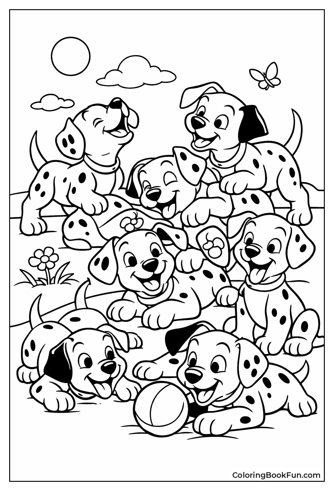 Spotted Puppies Play and Bark