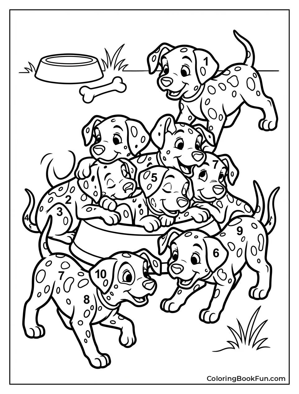 Puppies Hiding Number Spots