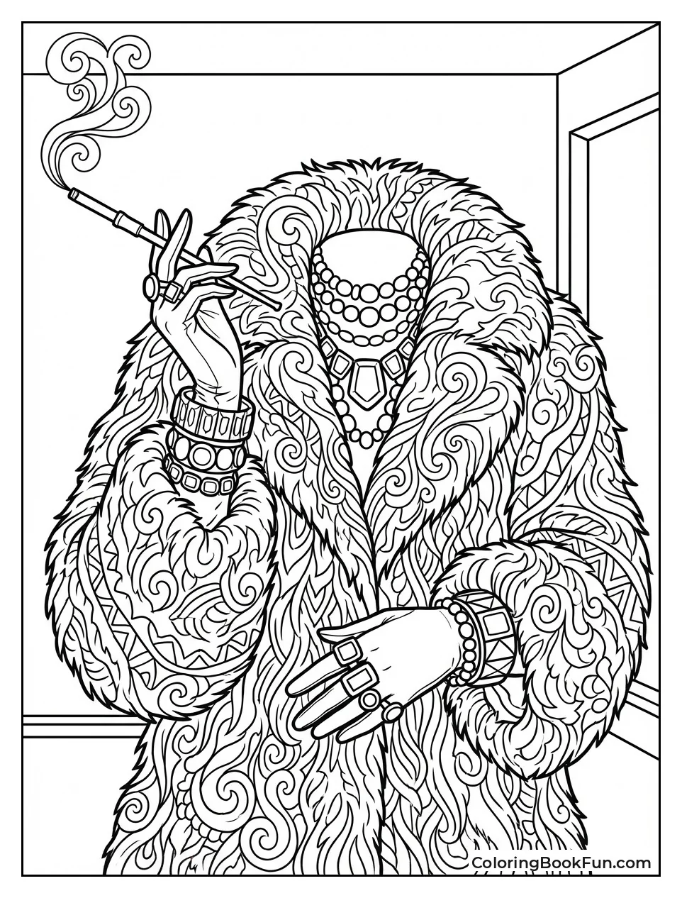 Cruella Posing in Fur Coat