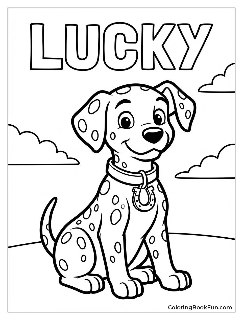 Lucky Sitting with Horseshoe