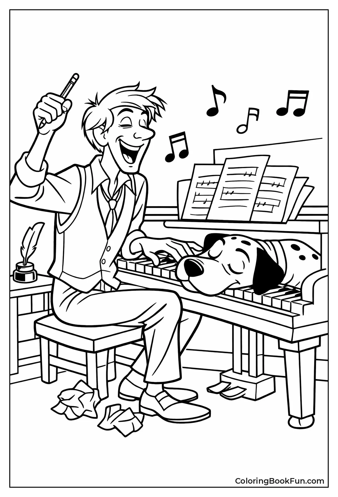 Roger Plays Piano with Pongo