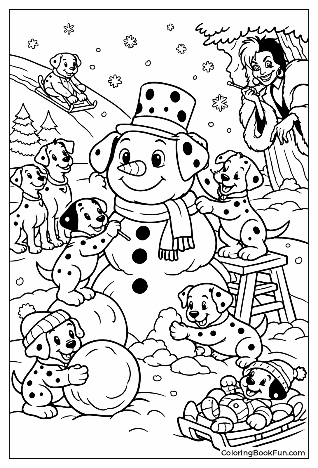 Puppies Building Snow Dogman