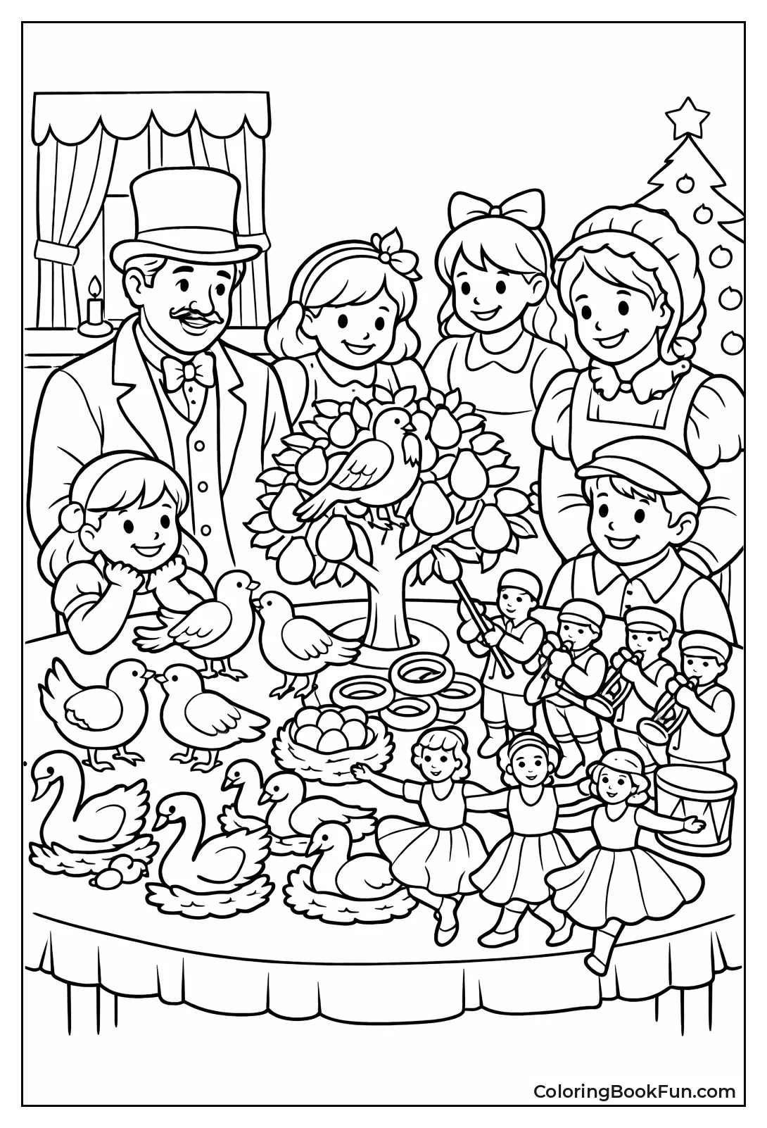 Family with Twelve Days Gifts