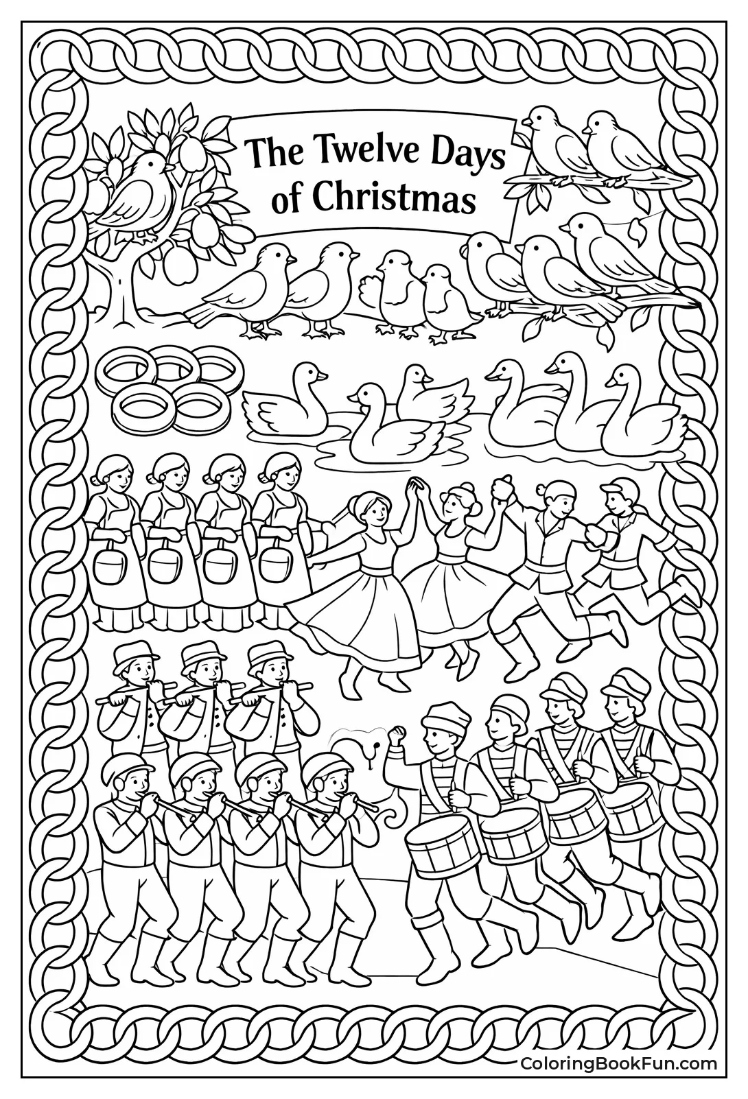 Golden Rings Border Frame