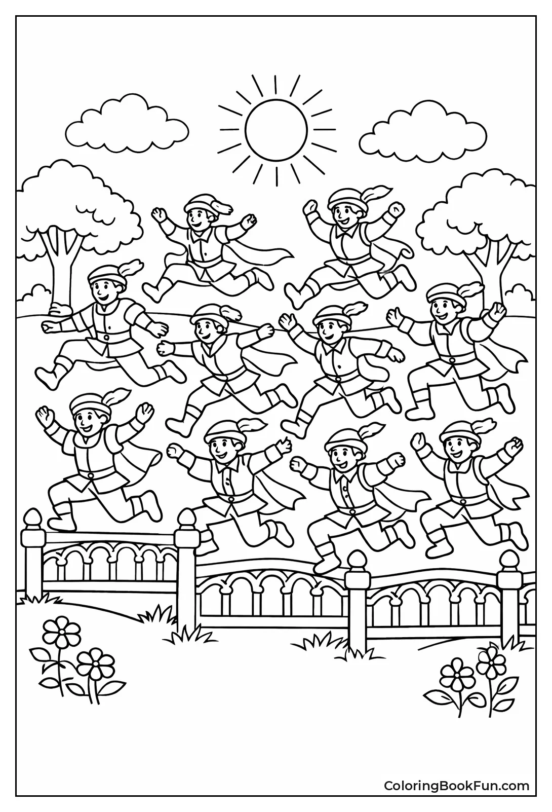 Ten Lords Leaping over Fences