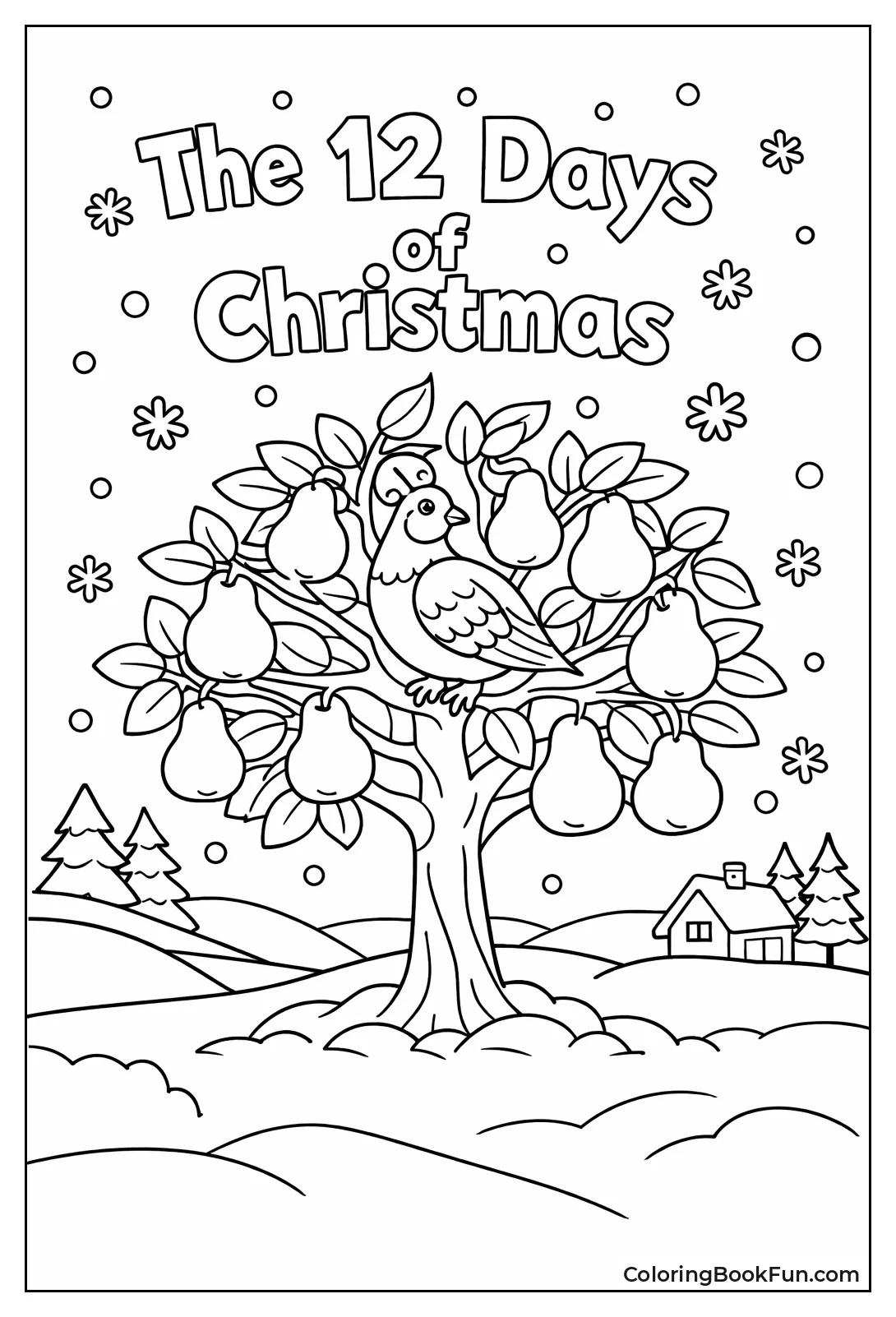 Snowy Pear Tree Orchard