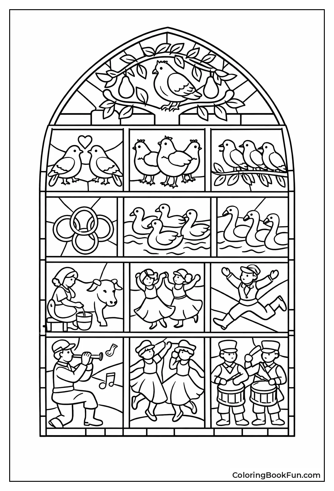 Stained Glass Twelve Days Window