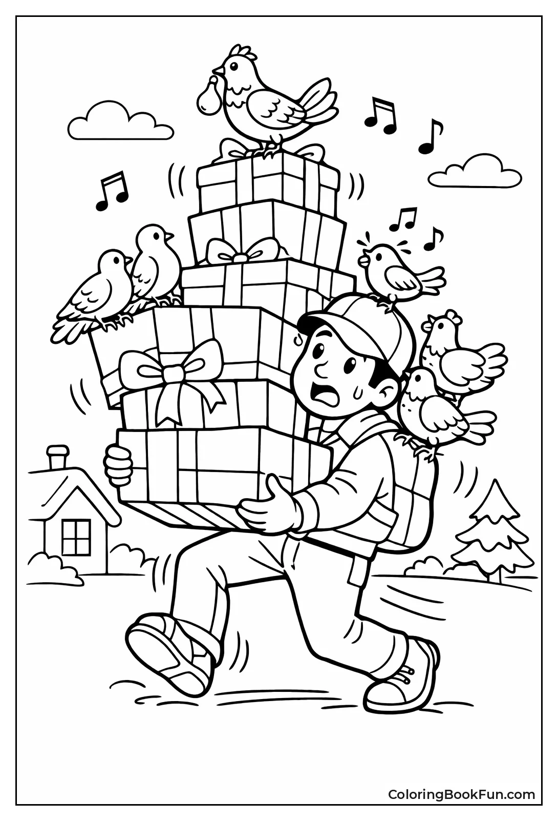 Delivery with Birds on Head