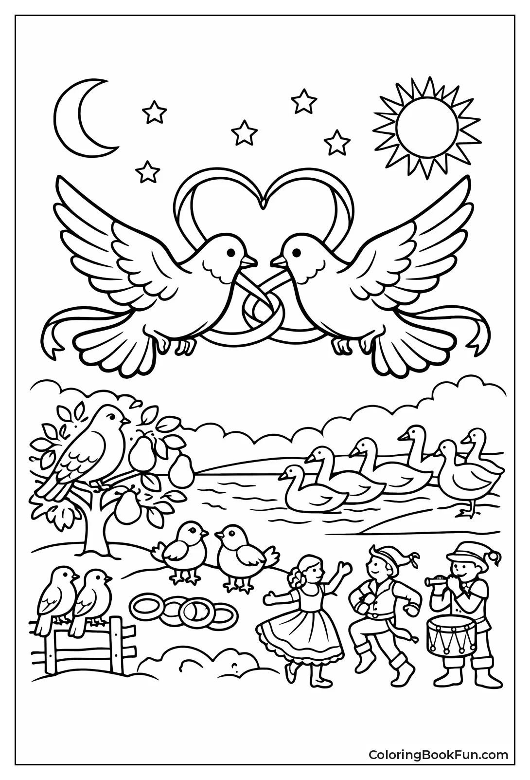 Turtle Doves Forming Heart Shape