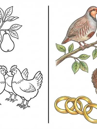 12 Days Of Christmas coloring pages