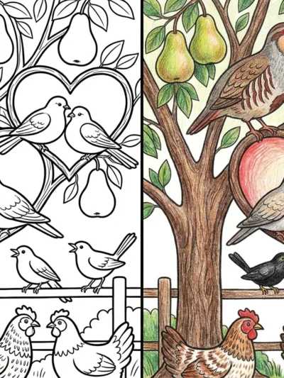 12 Days Of Christmas coloring pages