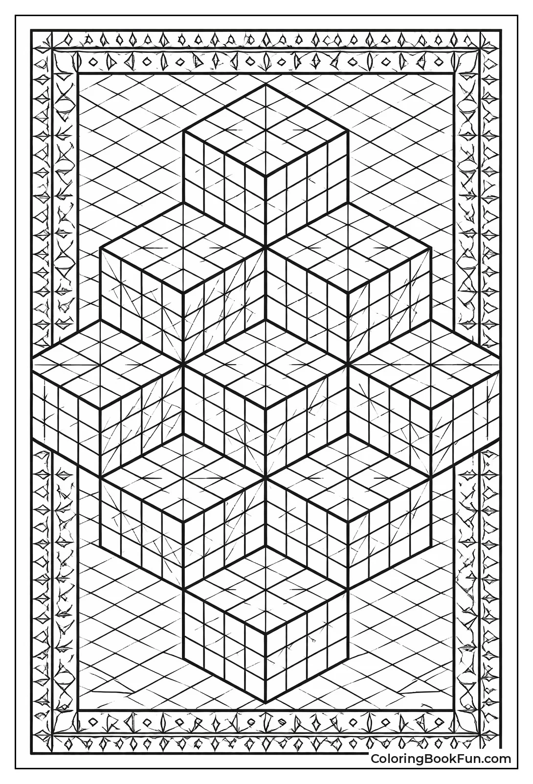 Stacked Cube Illusion Mosaic