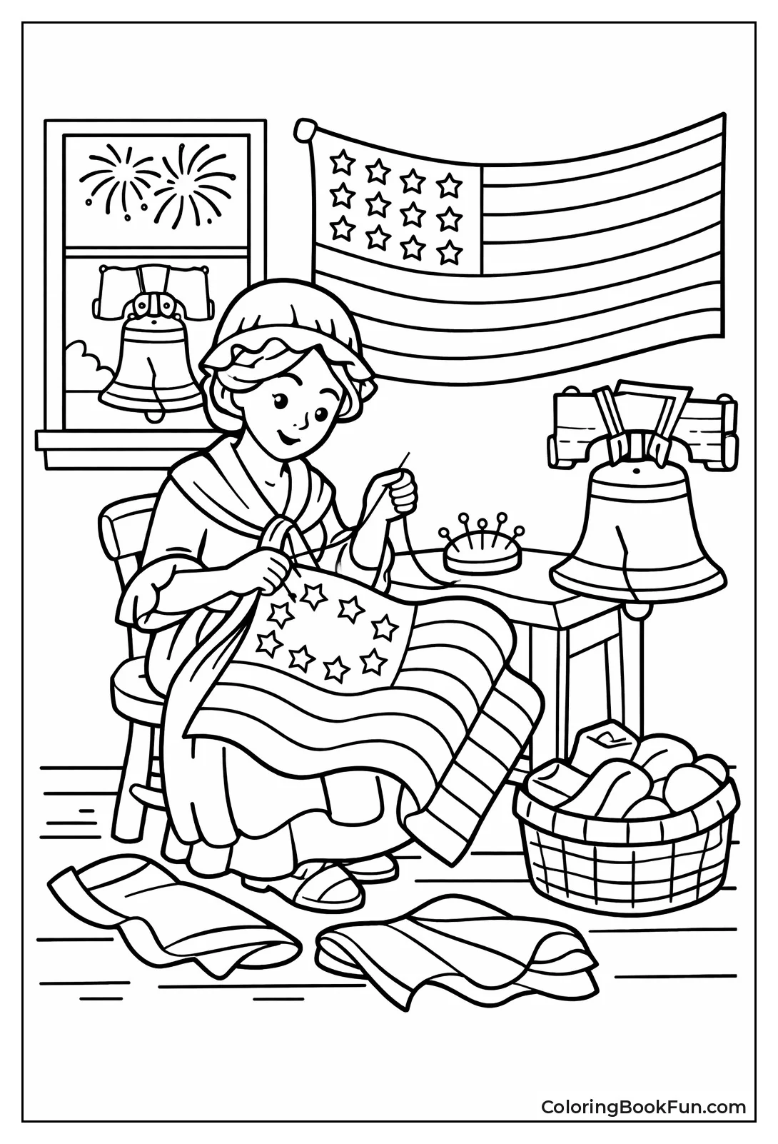 Betsy Ross Sewing First Flag
