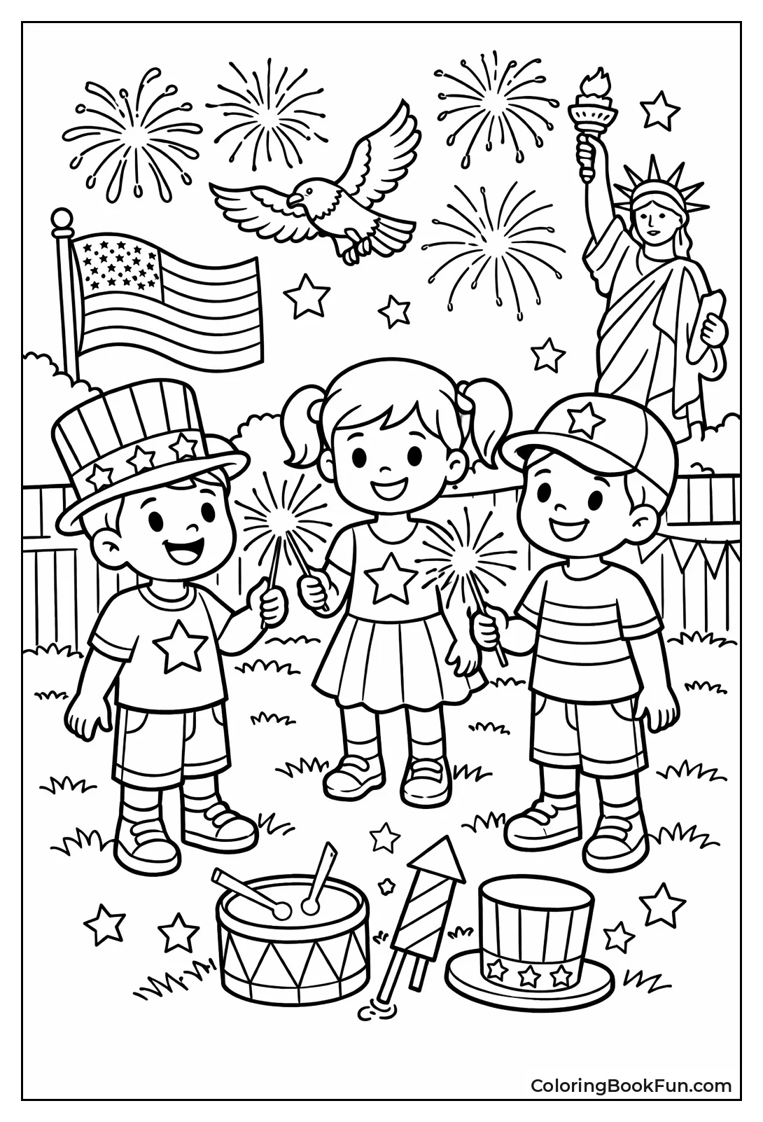 Kids Holding Lit Sparklers