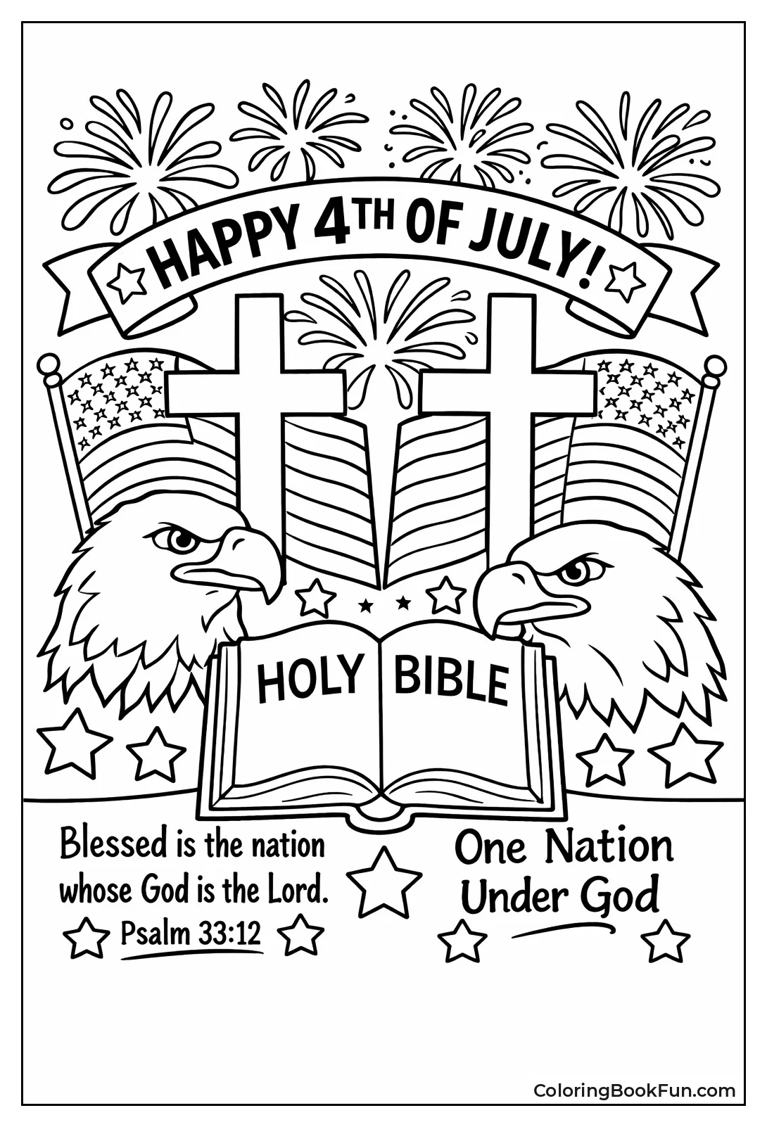 Flags Eagles Crosses and Faith