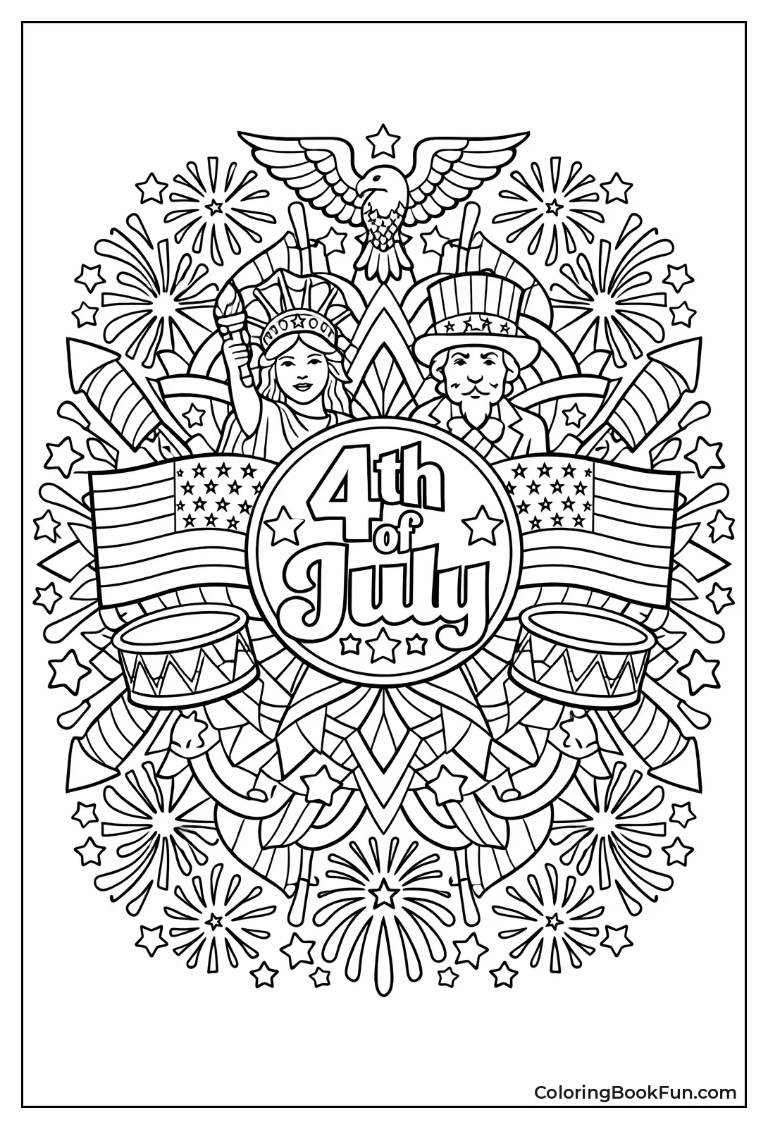 Fireworks Stars Mandala Design