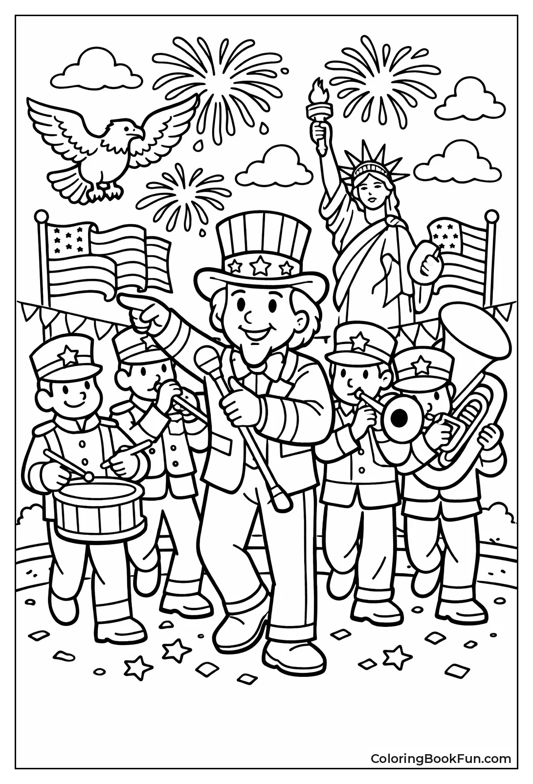 Marching Band Playing Parade