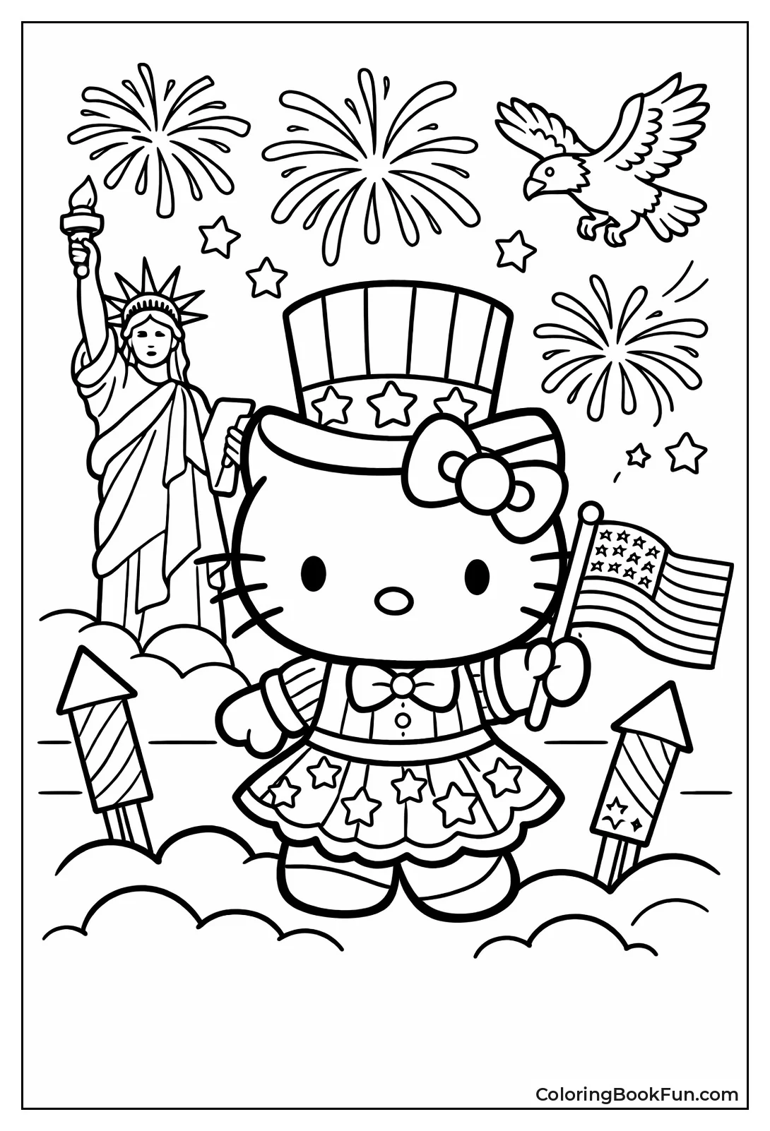 Hello Kitty Waving Flag