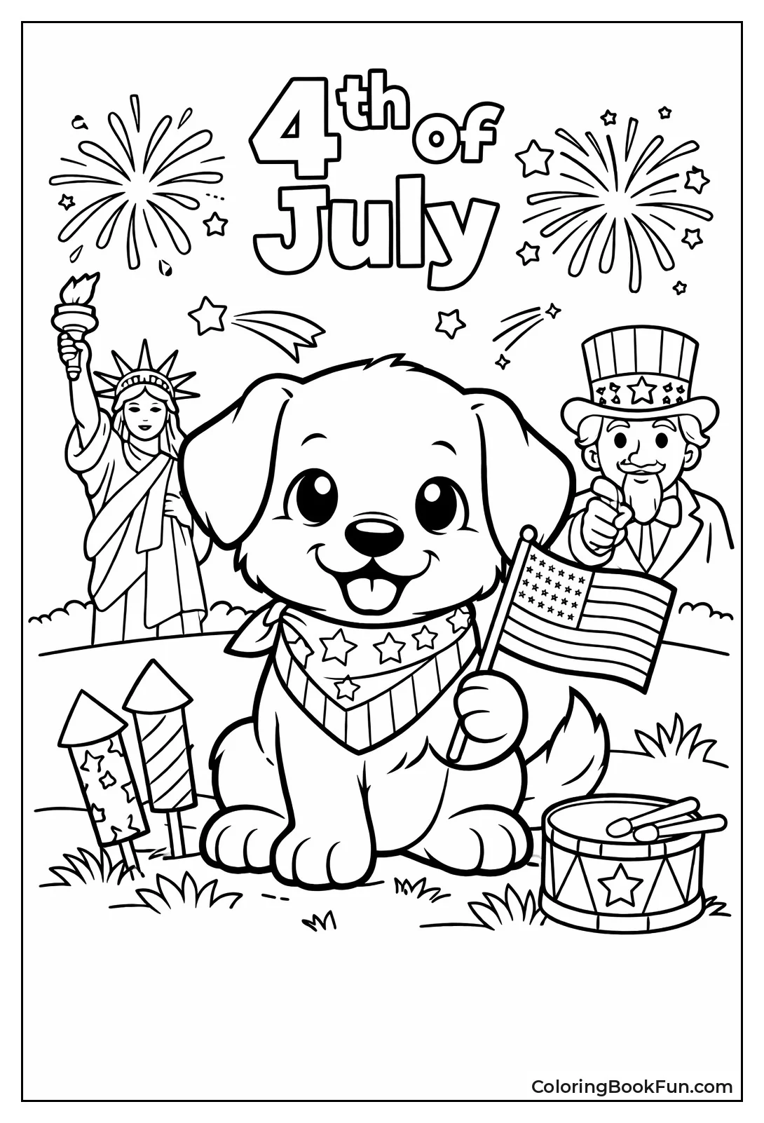 Puppy Wearing Stars Bandana