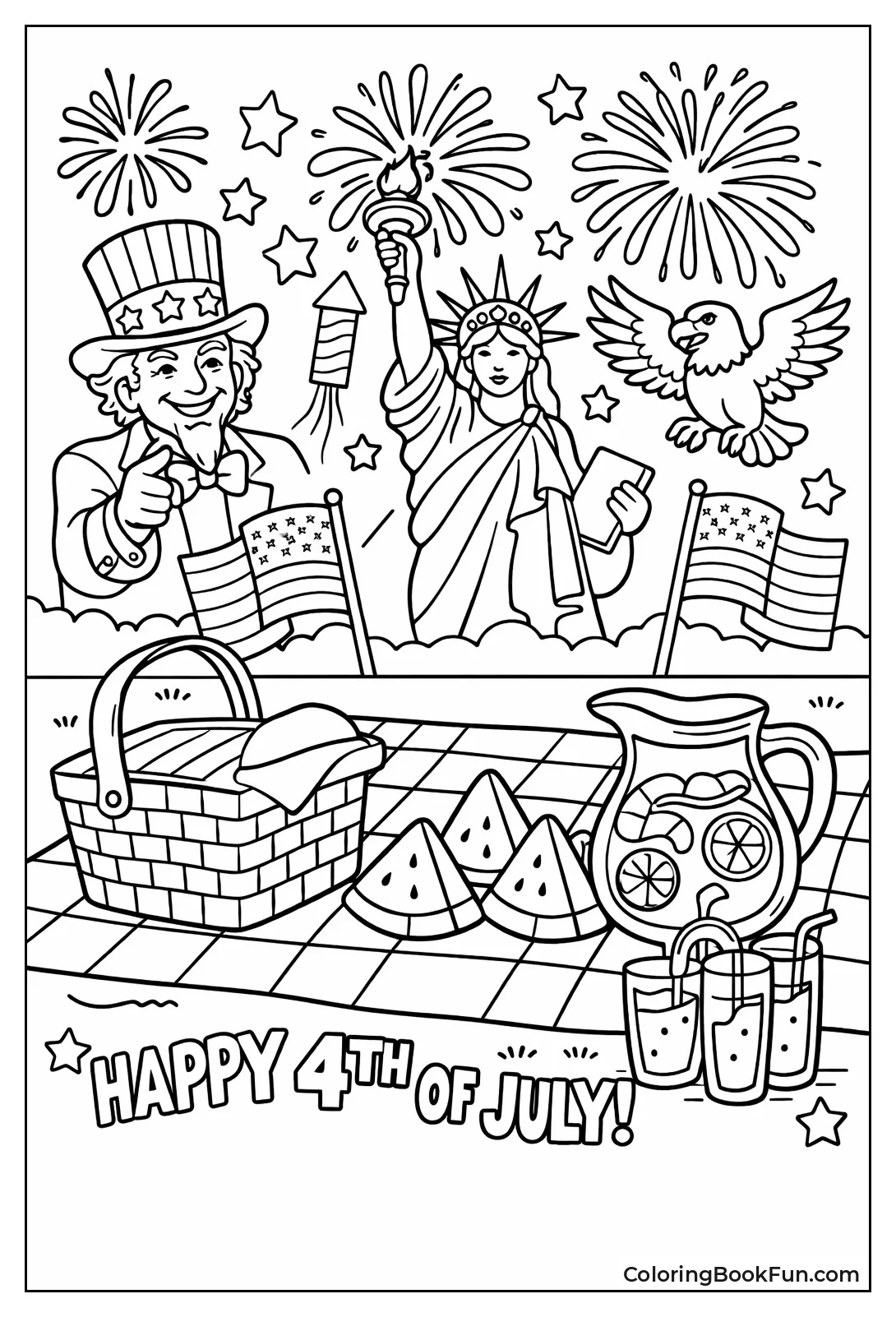 Picnic Basket with Watermelon