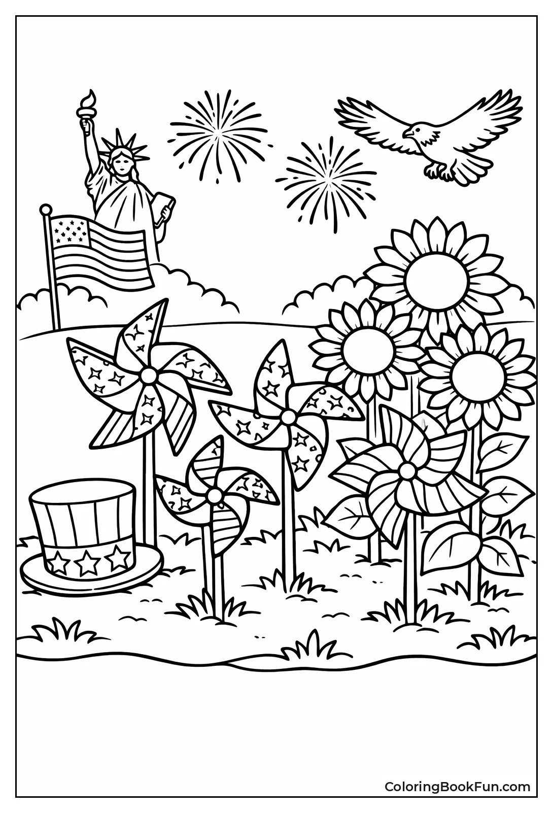 Pinwheels Spinning in Garden