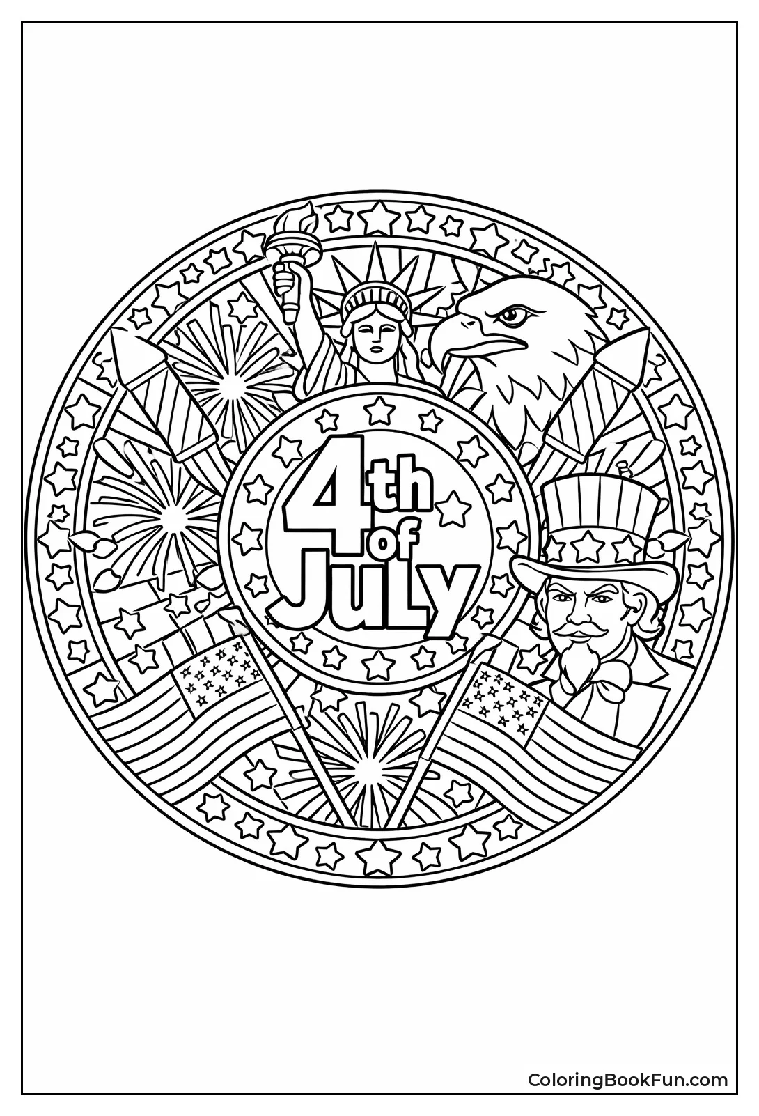 Stars Stripes Fireworks Mandala