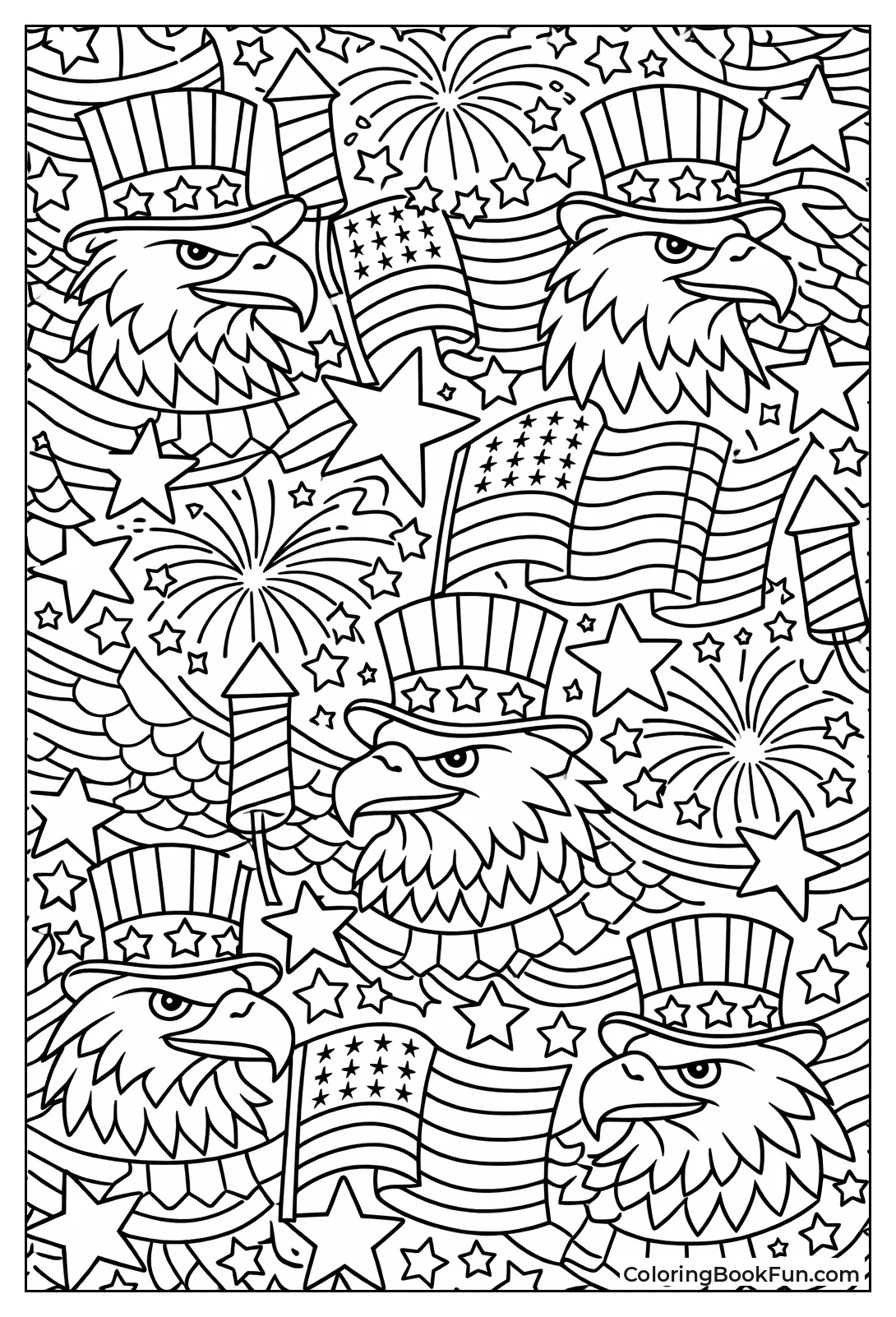 Stars and Stripes Eagle Pattern