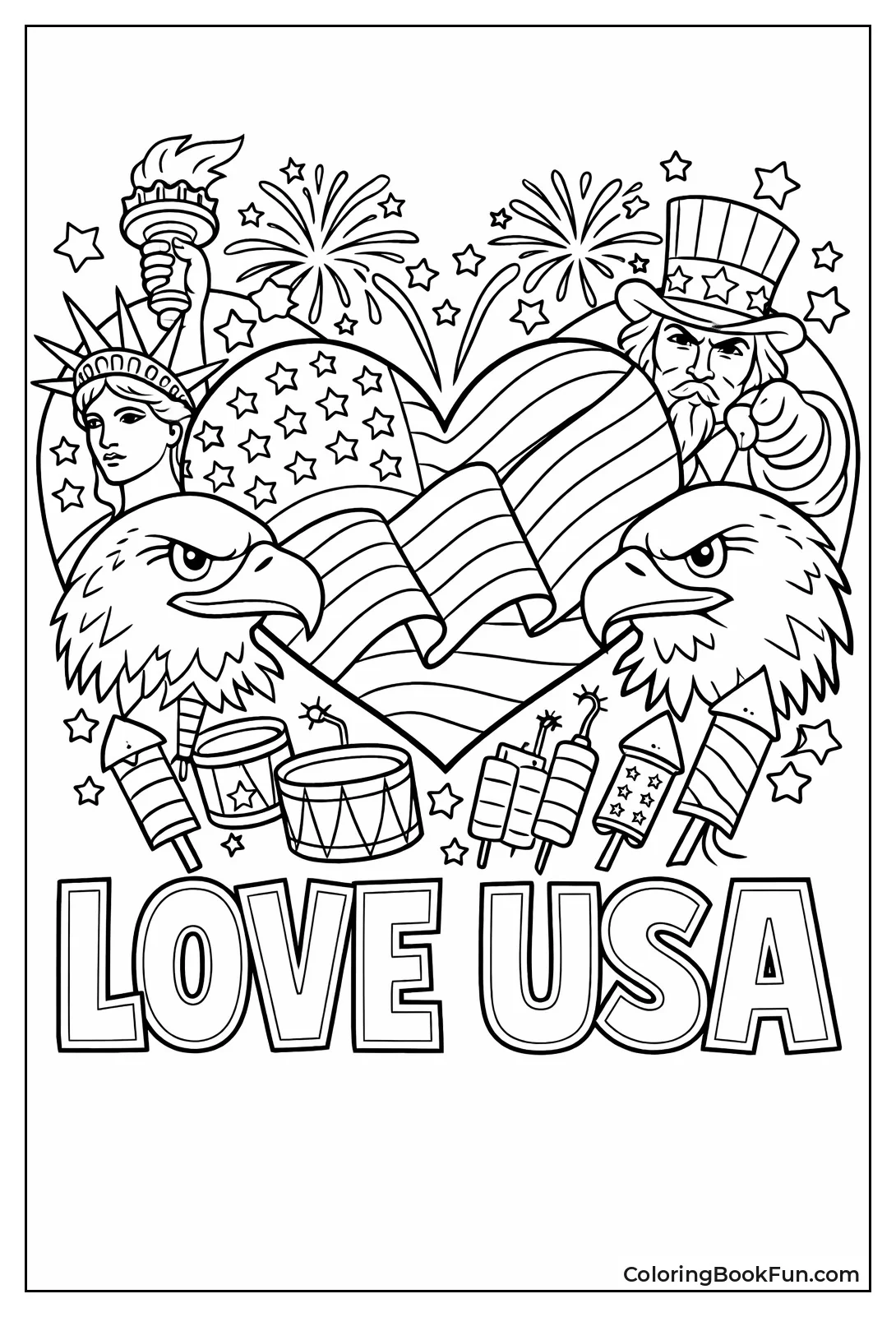 Heart Full of USA Flags