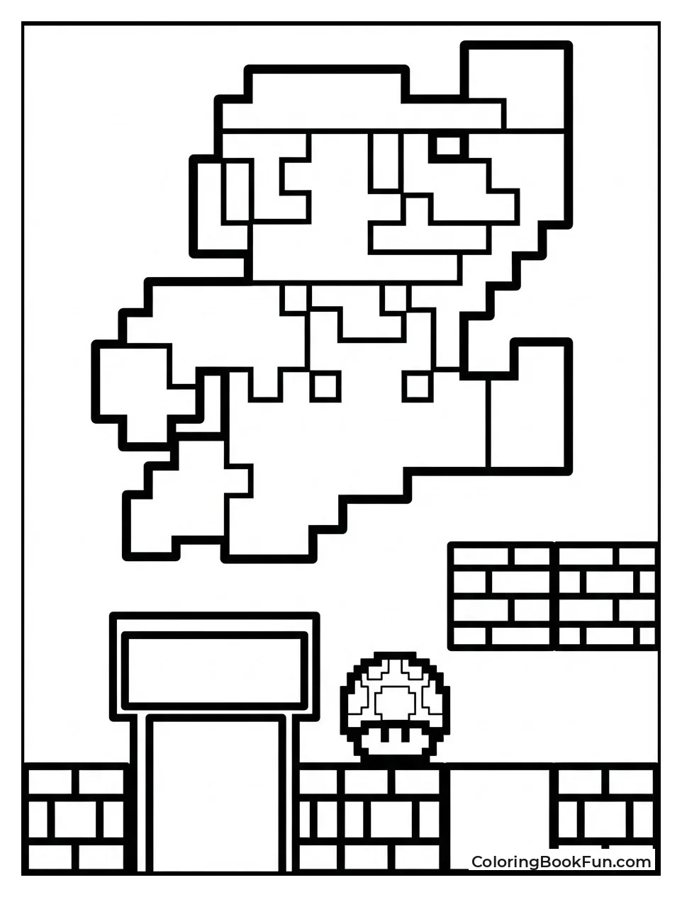 Pixelated 8-Bit Mario Runs