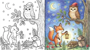 99 nights in the forest coloring pages