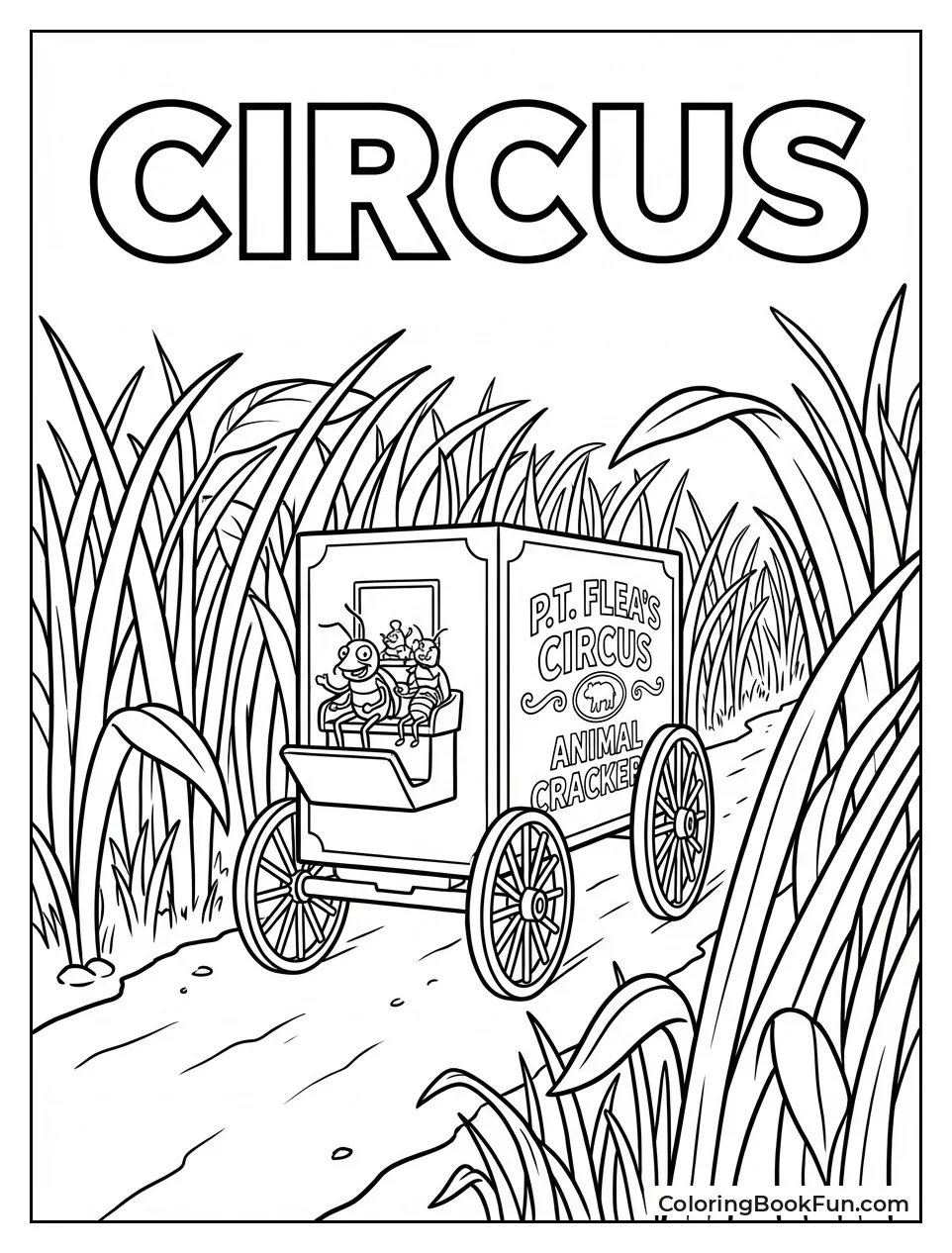 Circus Wagon Rolls through Grass
