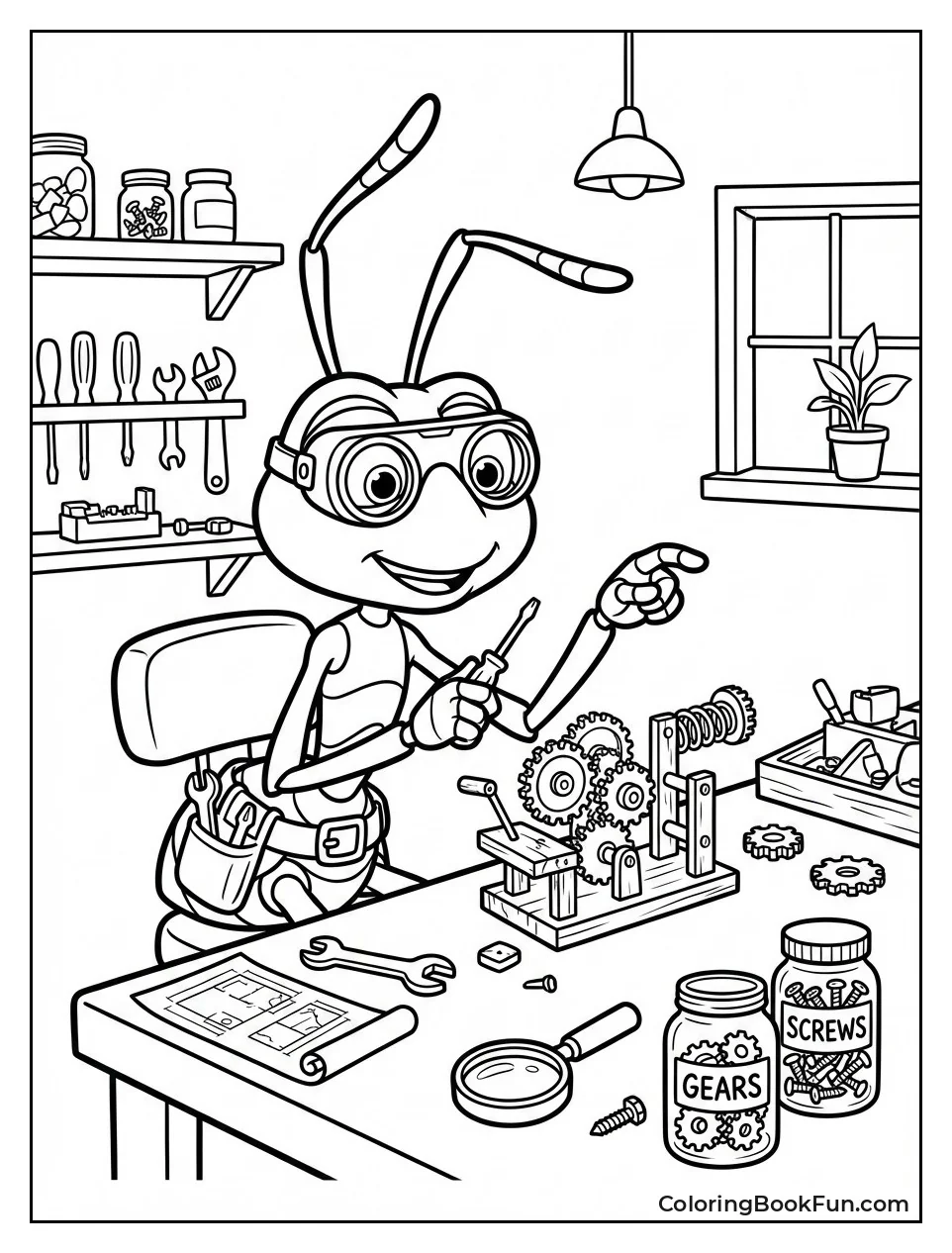 Flik Tinkers with Gadgets