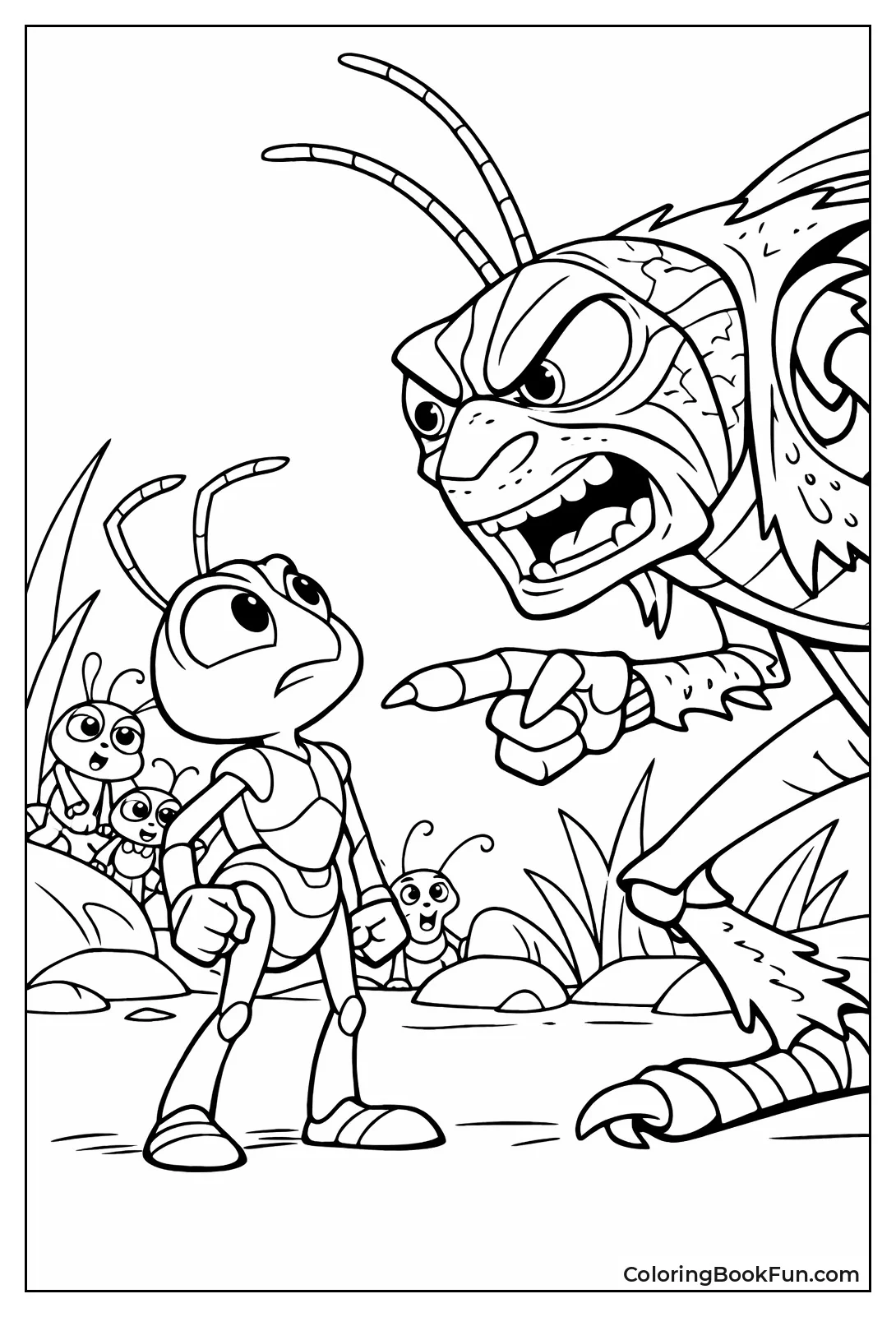 Flik Faces Angry Hopper