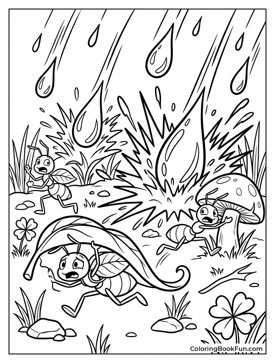 Ants Run from Big Rain