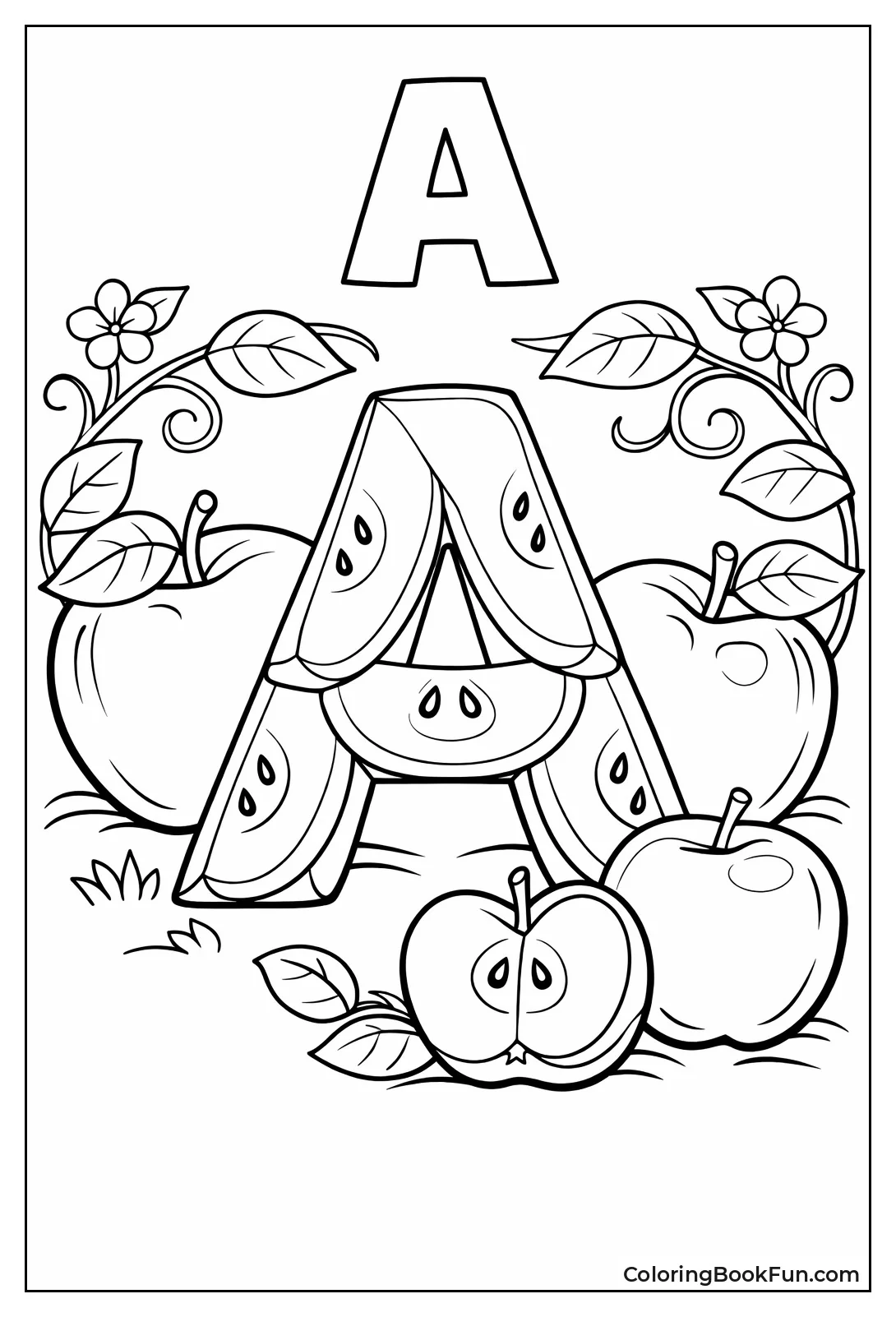 Letter A Apple Slices