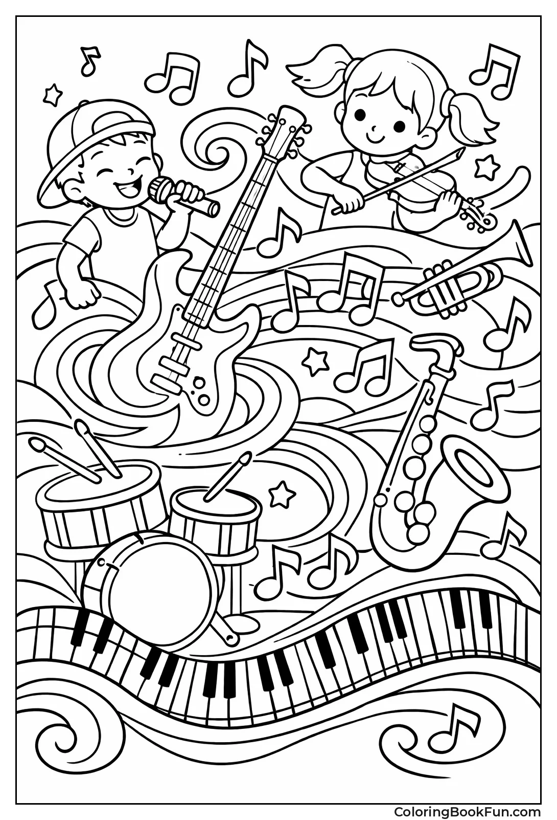 Swirling Abstract Sound Waves