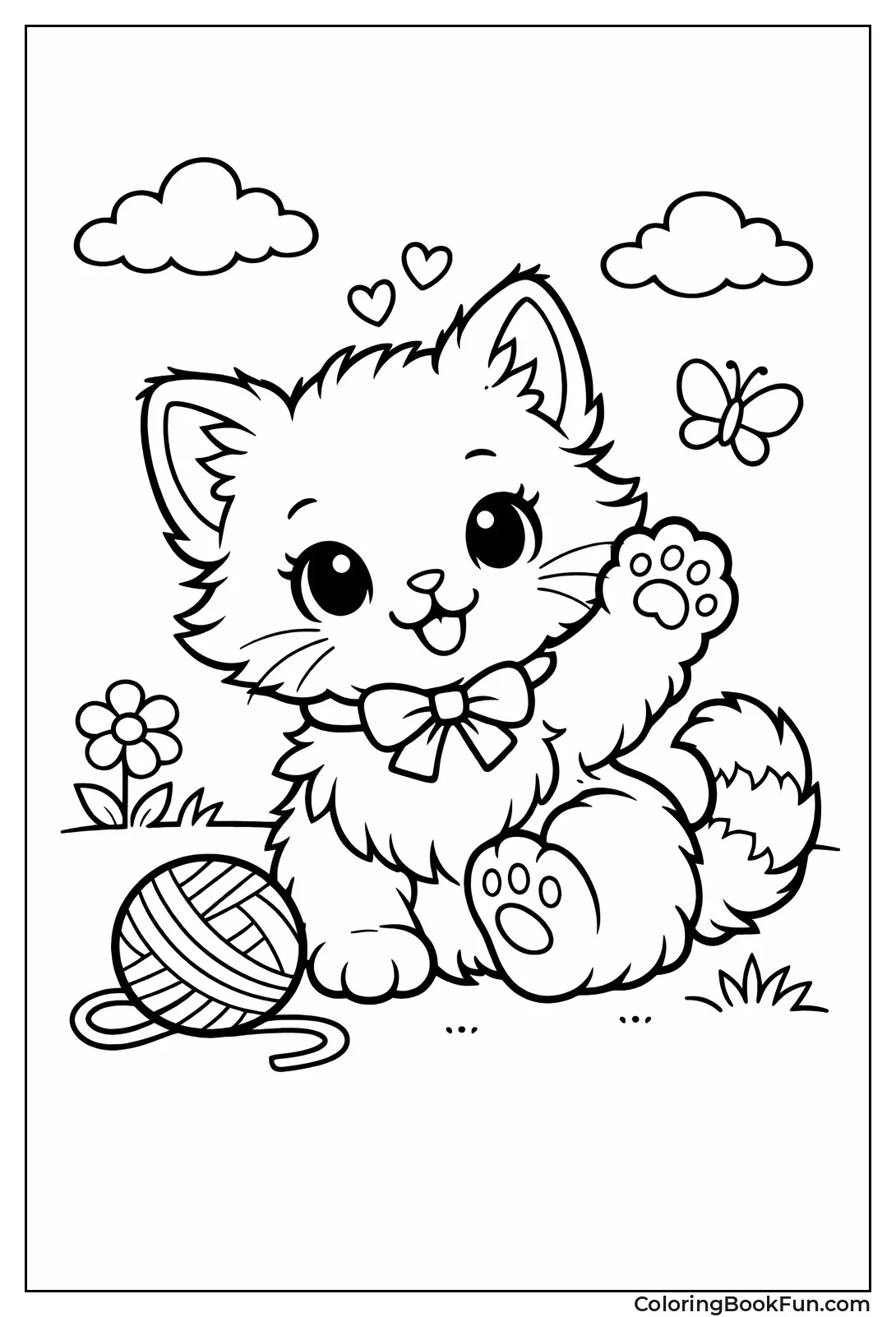 Adorable Whimsical Kitty Kitten