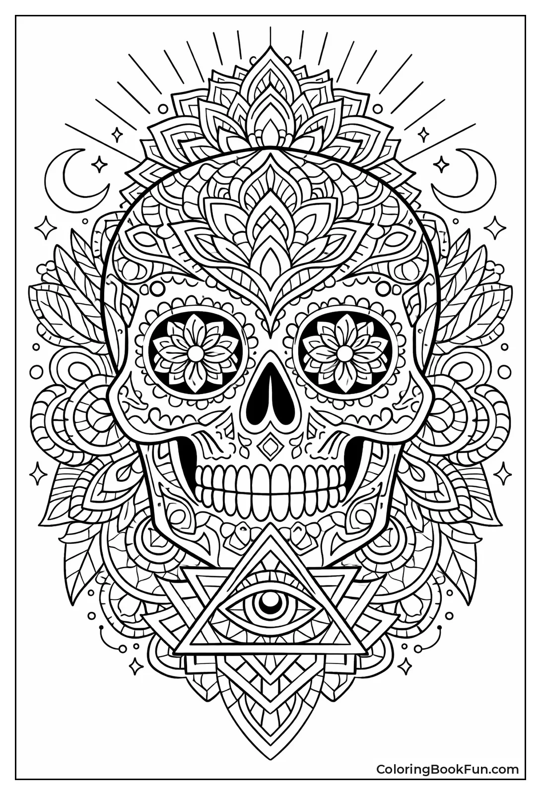 Mandala Skull with Geometric Patterns