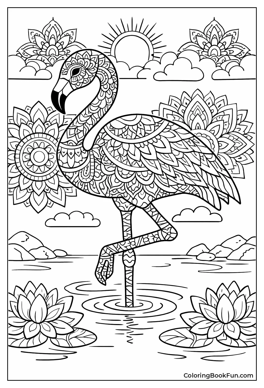 Advanced Mandala Flamingo Design