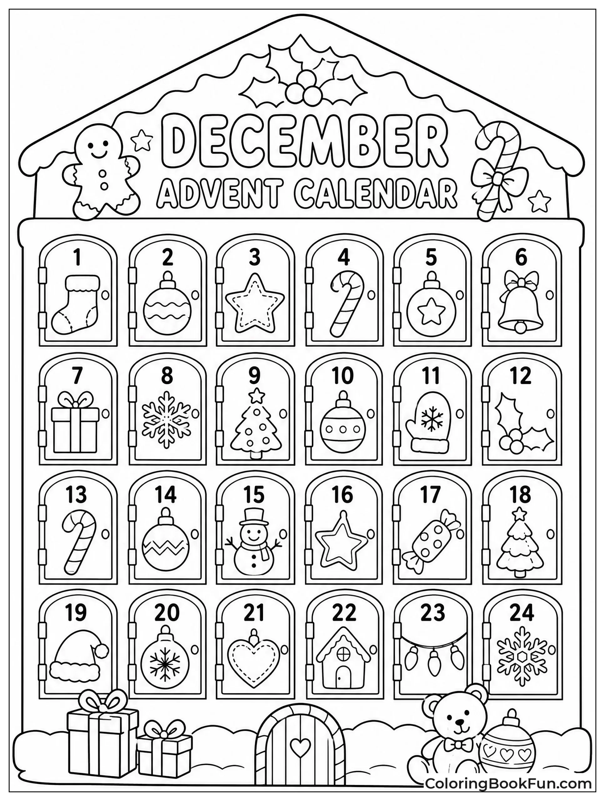 Advent Doors Hide Colorful Ornaments