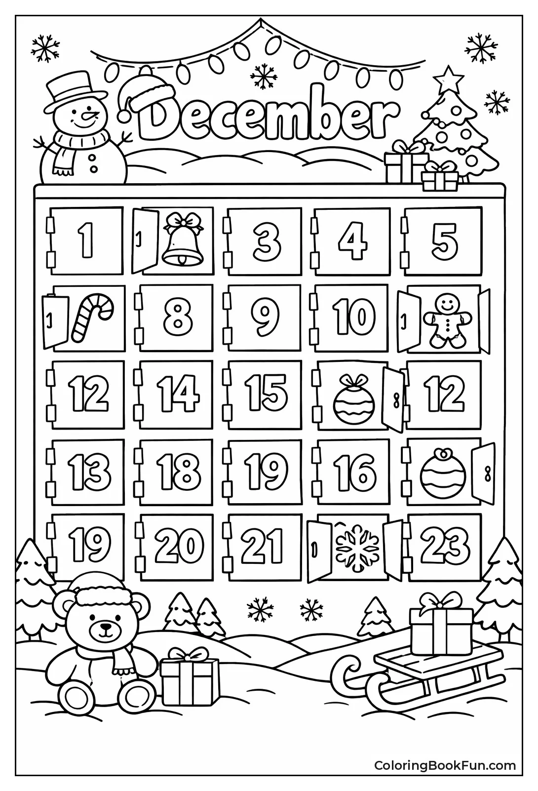 Advent Doors Hide Colorful Ornaments