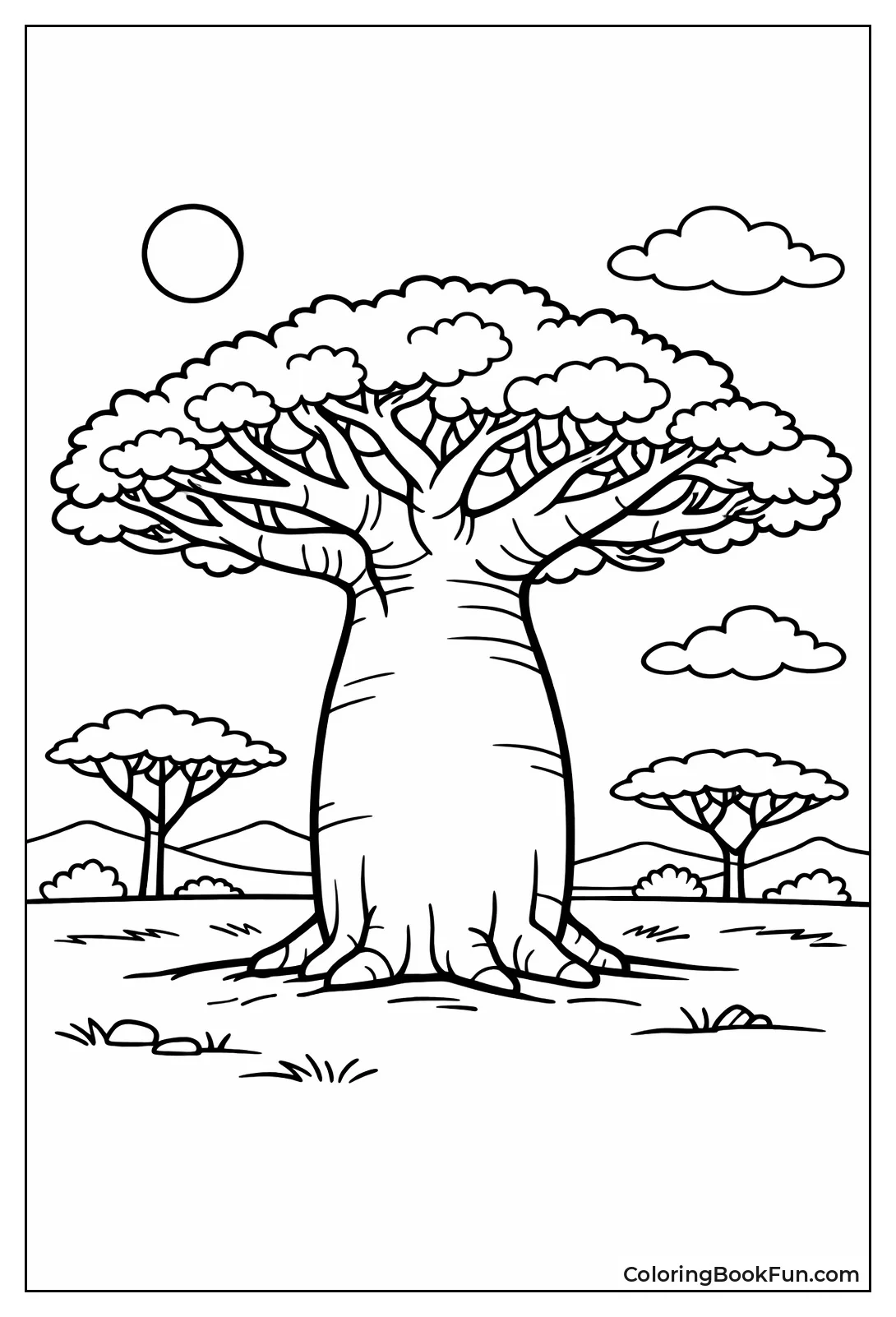 Giant Baobab in Savannah