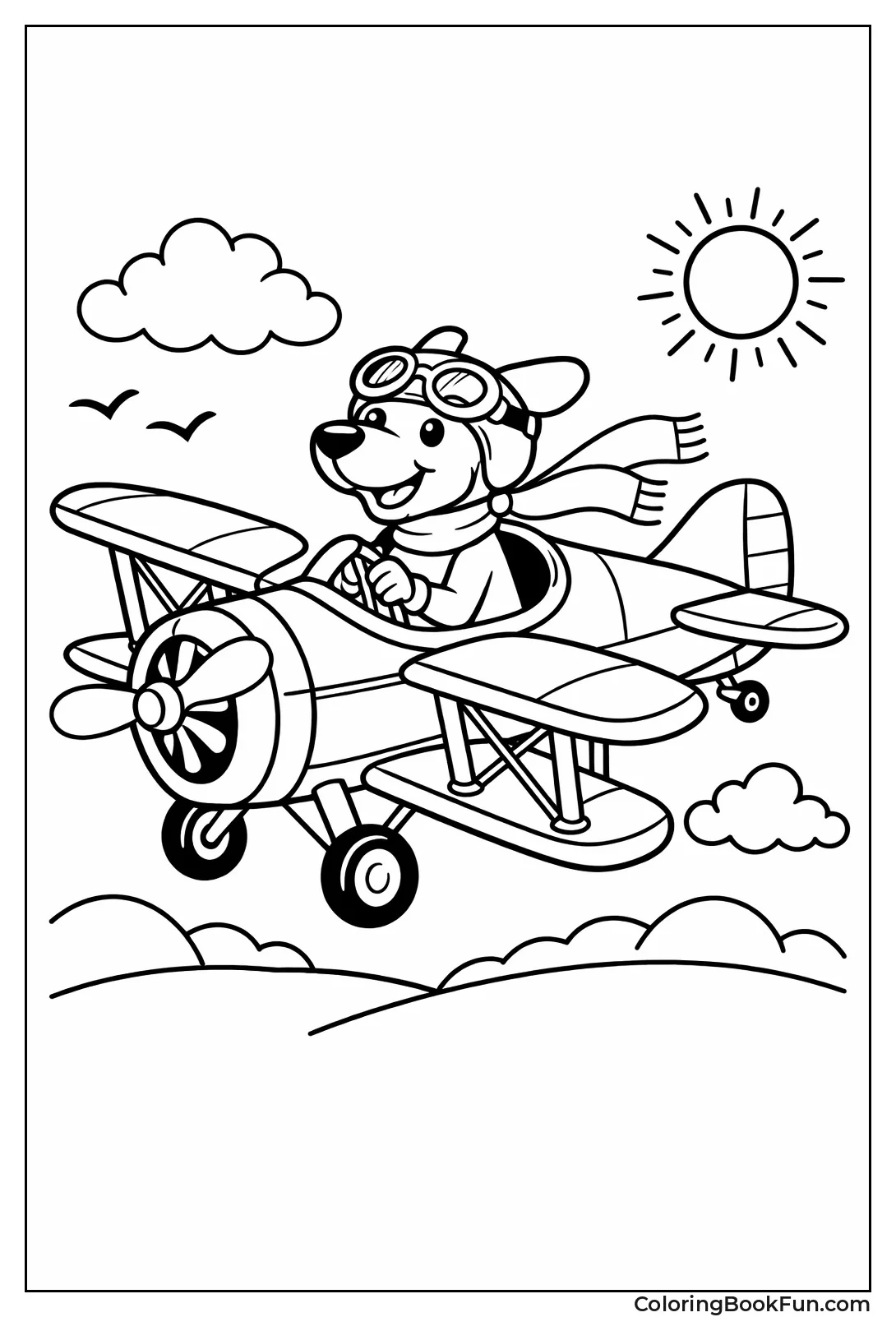 Dog Pilot Flies Vintage Plane