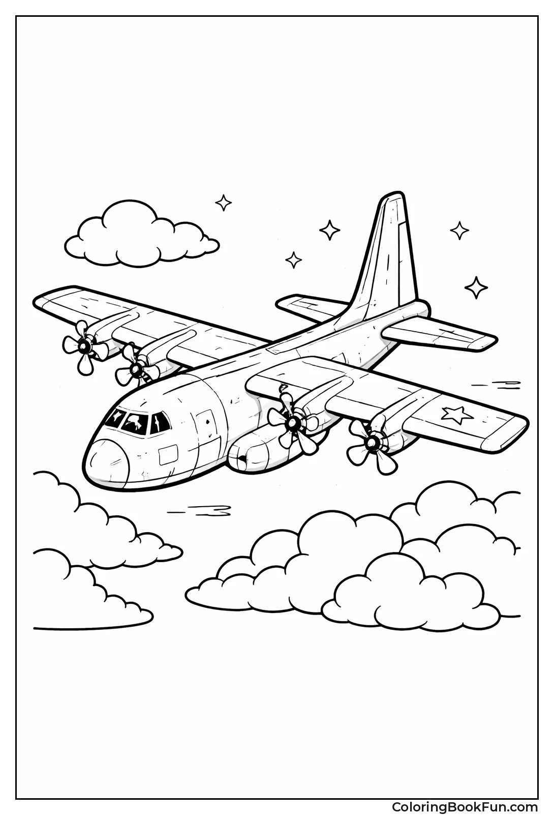 Army Transport Plane in Flight