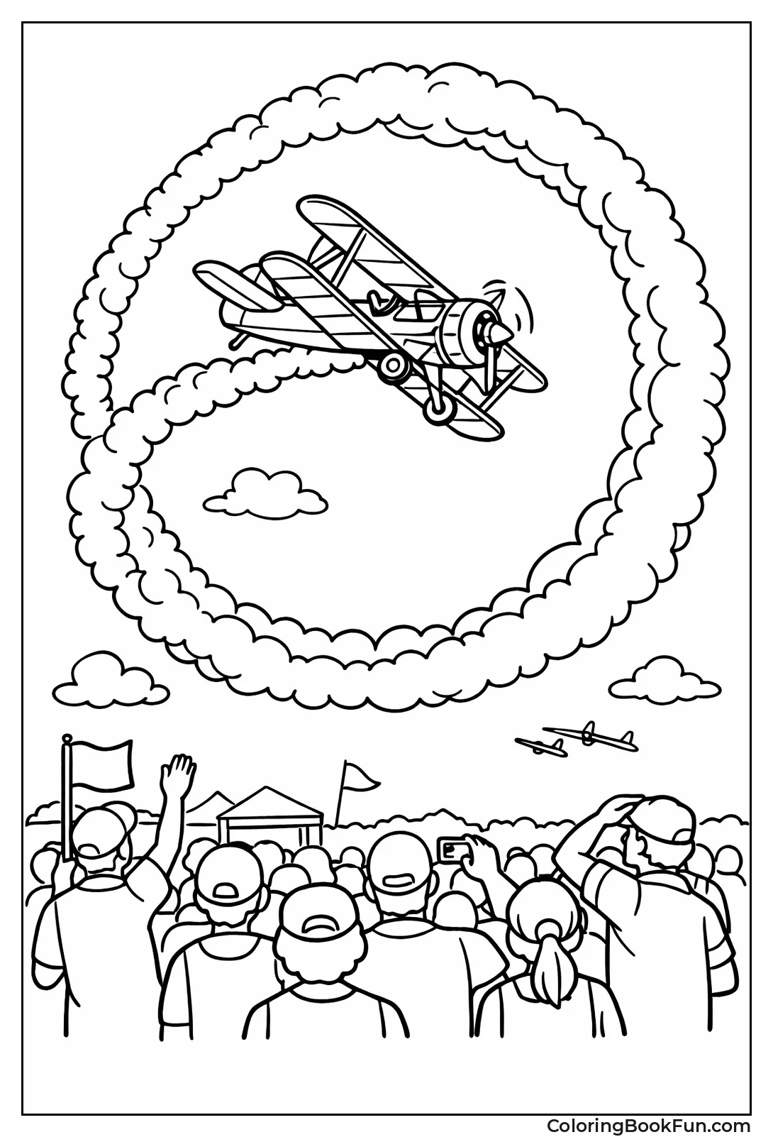 Biplane Loops in Airshow