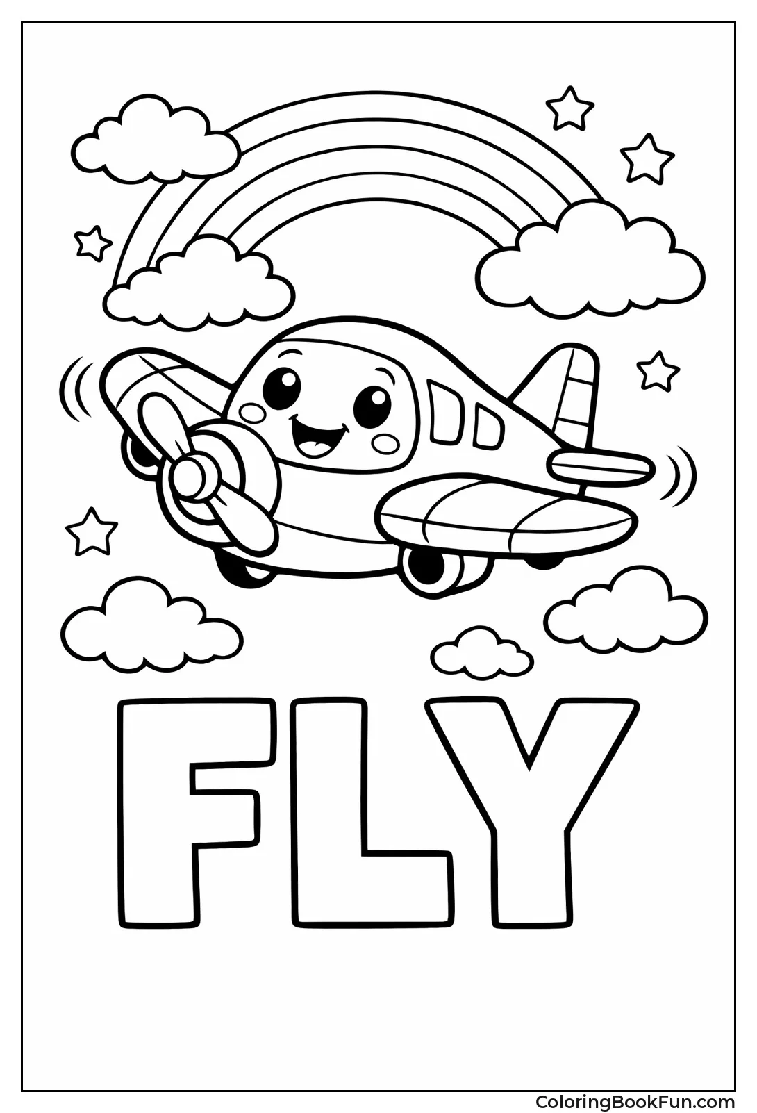 Cute Propeller Plane Waves Wings