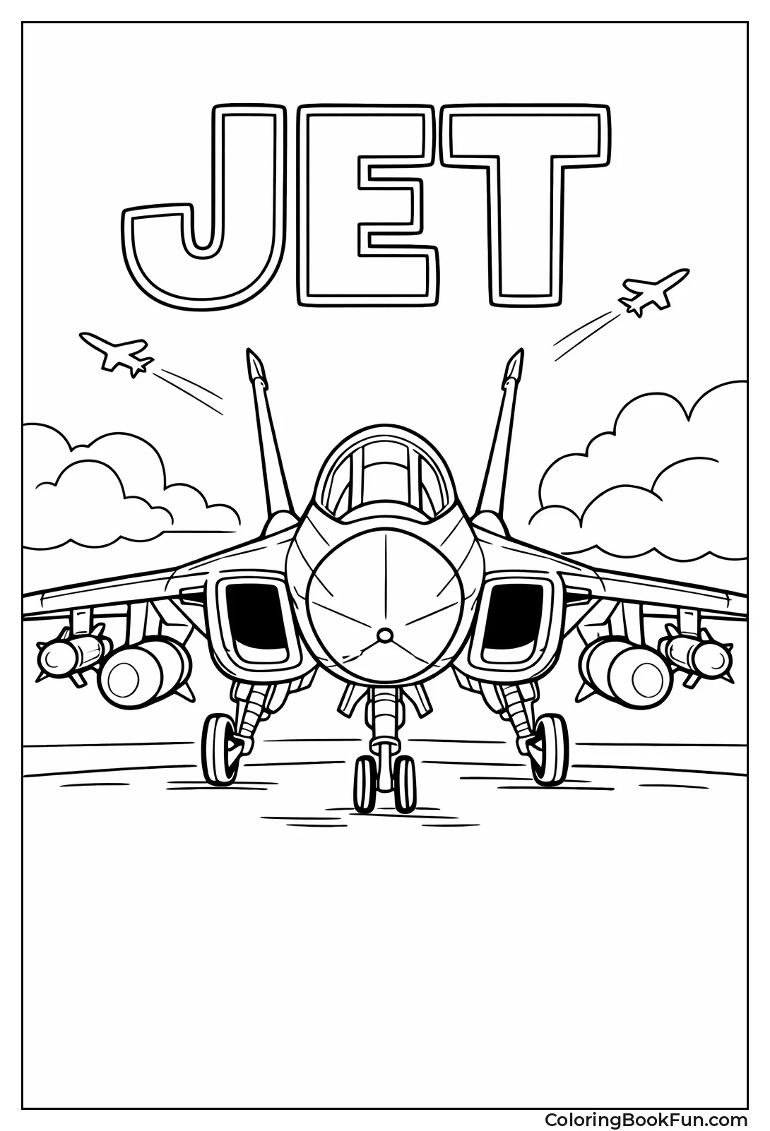 Fighter Jet Front View Ready