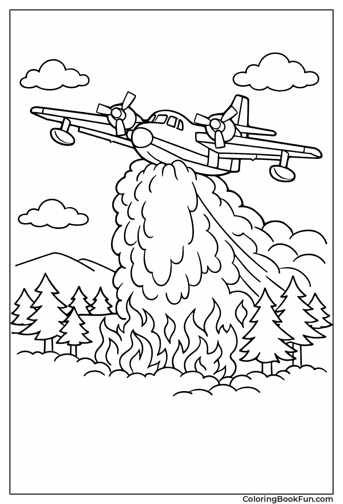 Fire Tanker Drops Water Cloud