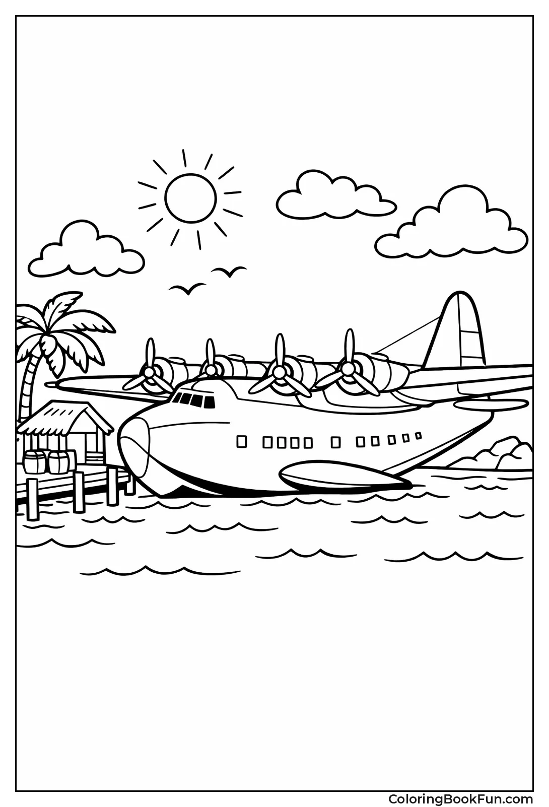 Flying Boat Rests on Water